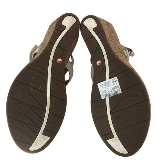 Clarks Unstructured Women's Un Plaza Strap Leather Adjustable Wedge Sandals 9M - Picture 3 of 6